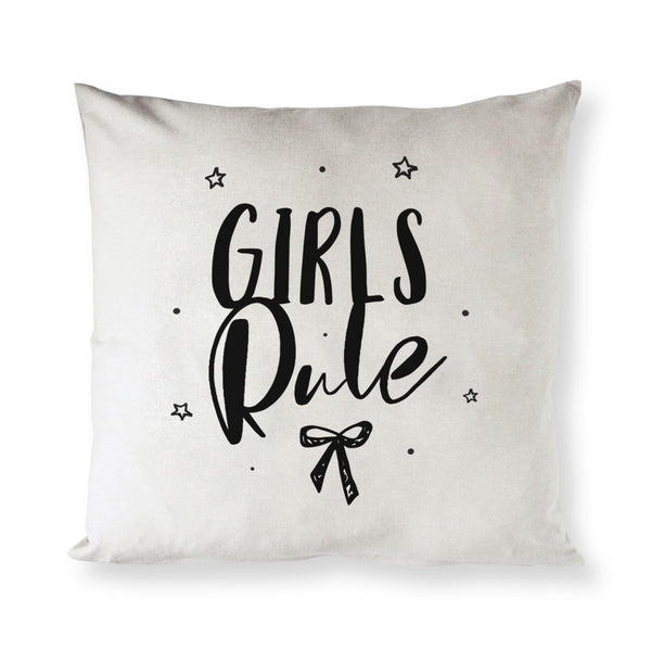 The Cotton and Canvas Co. Girls Rule Baby Cotton Canvas Pillow Cover
