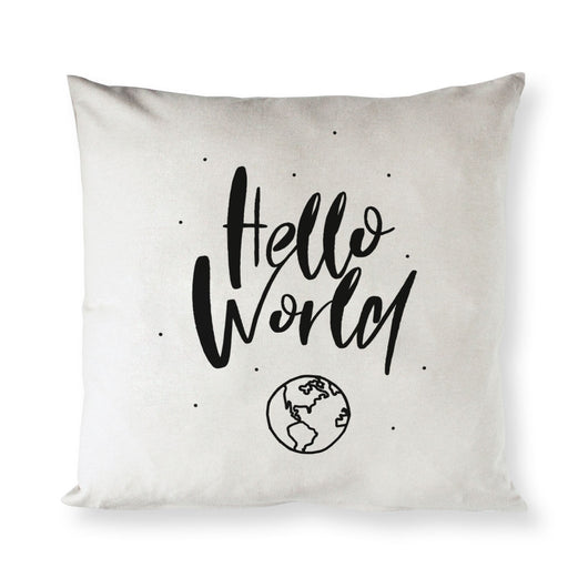 Hello World Baby Cotton Canvas Pillow Cover - The Cotton and Canvas Co.
