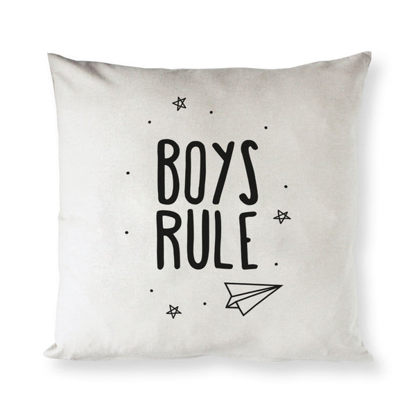 The Cotton and Canvas Co. Boys Rule Cotton Canvas Pillow Cover