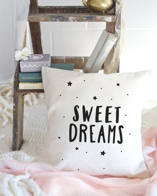 Sweet Dreams with Stars Baby Cotton Canvas Pillow Cover The