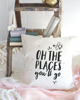 Oh the Places You'll Go Baby Cotton Canvas Pillow Cover - The Cotton and Canvas Co.