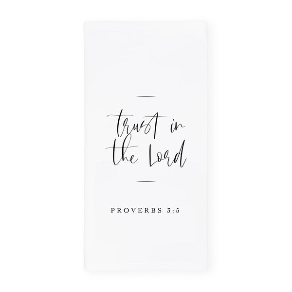The Cotton and Canvas Co. Trust in the Lord, Proverbs 3:5 Cotton Canvas Scripture, Bible Kitchen Tea Towel