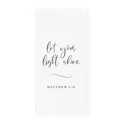 Let Your Light Shine, Matthew 5:16 Cotton Canvas Scripture, Bible Kitchen Tea Towel - The Cotton and Canvas Co.