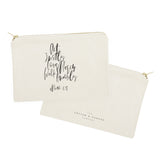 Act Justly Love Mercy Walk Humbly - Micah 6:8 Cotton Canvas Cosmetic Bag - The Cotton and Canvas Co.