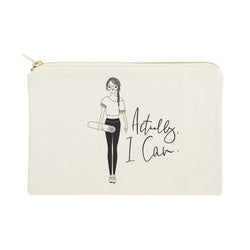 Actually, I Can Cotton Canvas Cosmetic Bag - The Cotton and Canvas Co.