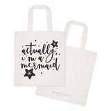 Actually, I'm a Mermaid Cotton Canvas Tote Bag - The Cotton and Canvas Co.