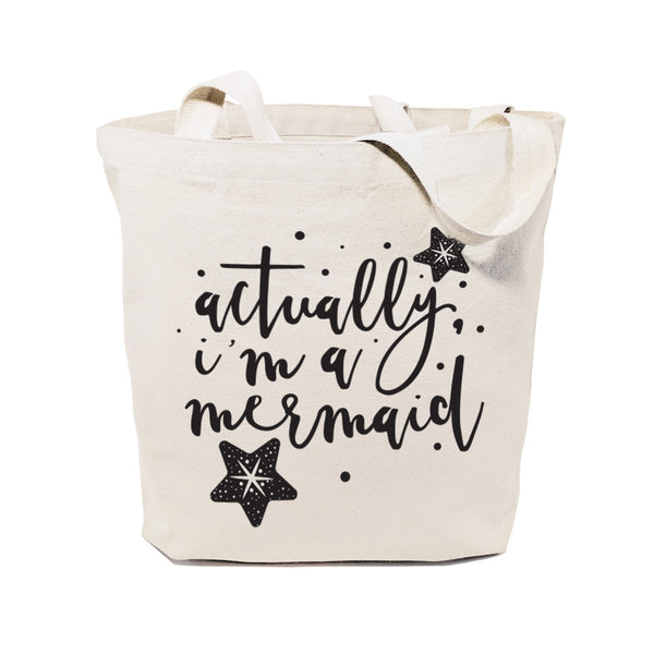 The Cotton and Canvas Co. Actually, I'm a Mermaid Cotton Canvas Tote Bag
