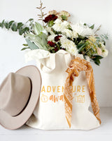 Adventure Awaits Cotton Canvas Tote Bag - The Cotton and Canvas Co.