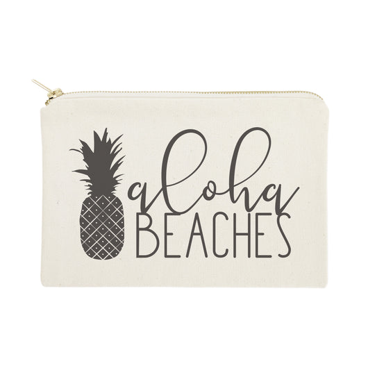 Aloha Beaches Cotton Canvas Cosmetic Bag - The Cotton and Canvas Co.