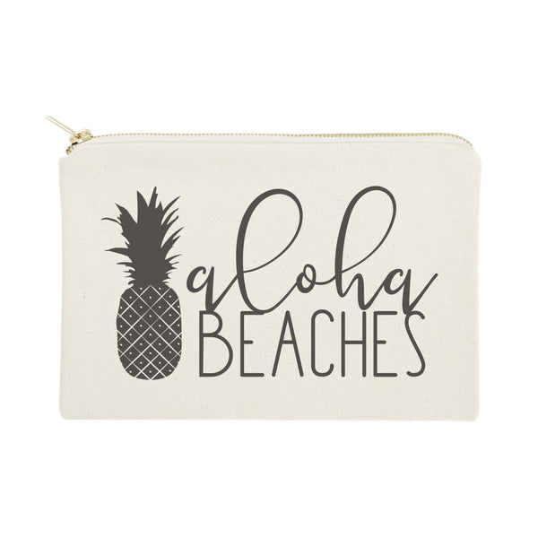 The Cotton and Canvas Co. Aloha Beaches Cotton Canvas Cosmetic Bag