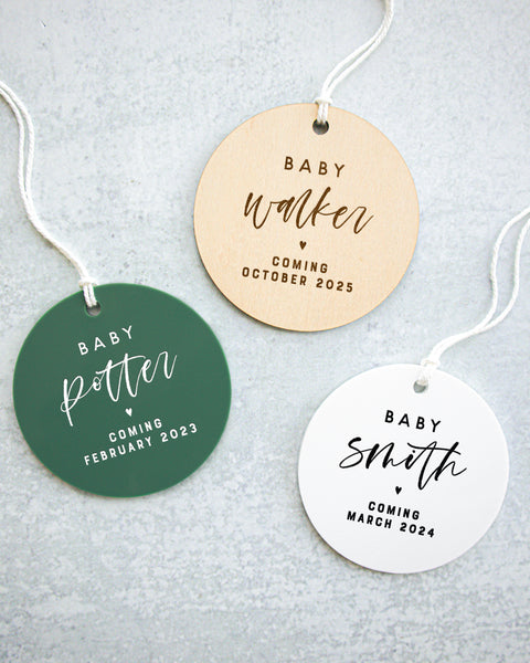 The Cotton & Canvas Co. Personalized Baby Name With Date Acrylic Christmas Ornament