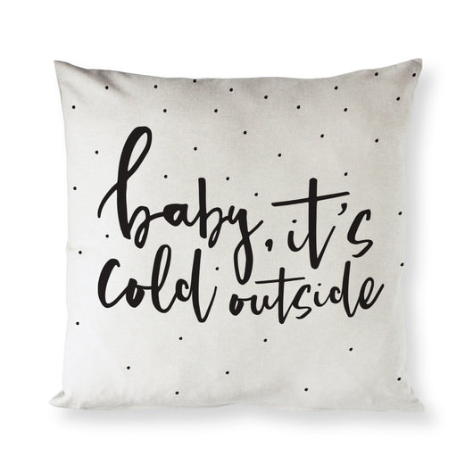 Baby Its Cold Outside Cotton Canvas Christmas Holiday Pillow Cover - The Cotton and Canvas Co.