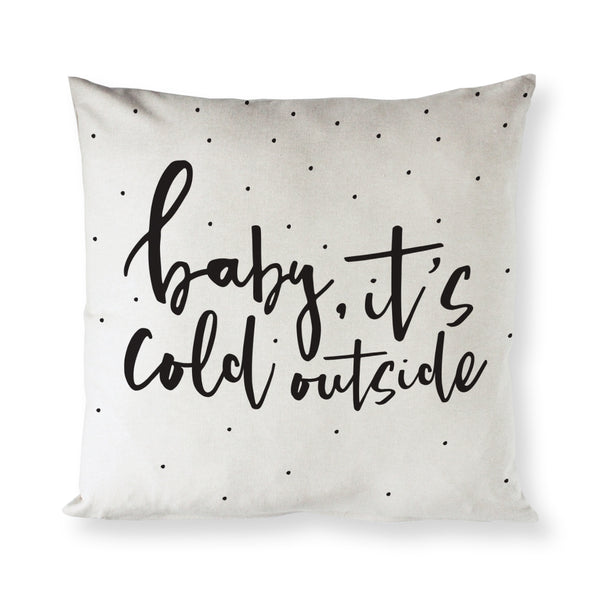 The Cotton and Canvas Co. Baby Its Cold Outside Cotton Canvas Christmas Pillow Cover