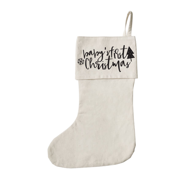 The Cotton and Canvas Co. Baby's First Christmas Cotton Canvas Stocking