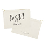 Be Still, Psalm 46:10 Cotton Canvas Cosmetic Bag - The Cotton and Canvas Co.