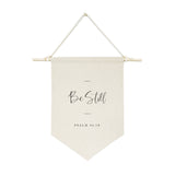 Be Still, Psalm 46:10 Hanging Wall Banner Cotton Canvas Scripture, Bible Hanging Wall Banner - The Cotton and Canvas Co.