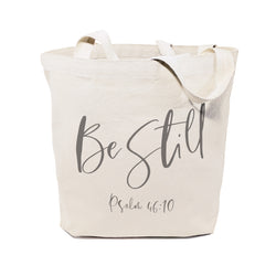 Be Still, Psalm 46:10 Cotton Canvas Tote Bag - The Cotton and Canvas Co.