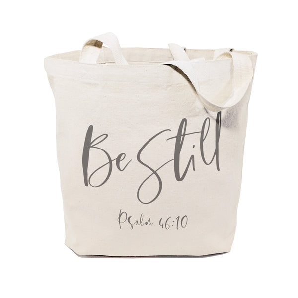 The Cotton and Canvas Co. Be Still, Psalm 46:10 Cotton Canvas Tote Bag