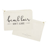 Beach Hair Don't Care Cotton Canvas Cosmetic Bag - The Cotton and Canvas Co.