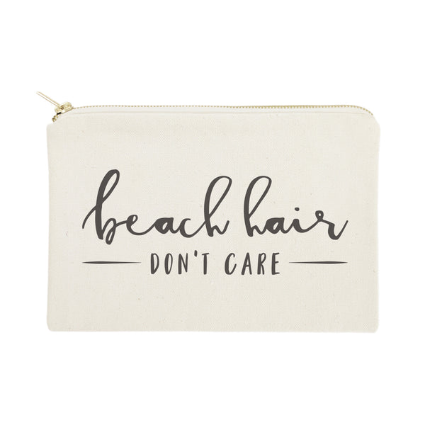 The Cotton and Canvas Co. Beach Hair Don't Care Cotton Canvas Cosmetic Bag