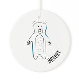 Personalized Name Bear Christmas Ornament - The Cotton and Canvas Co.