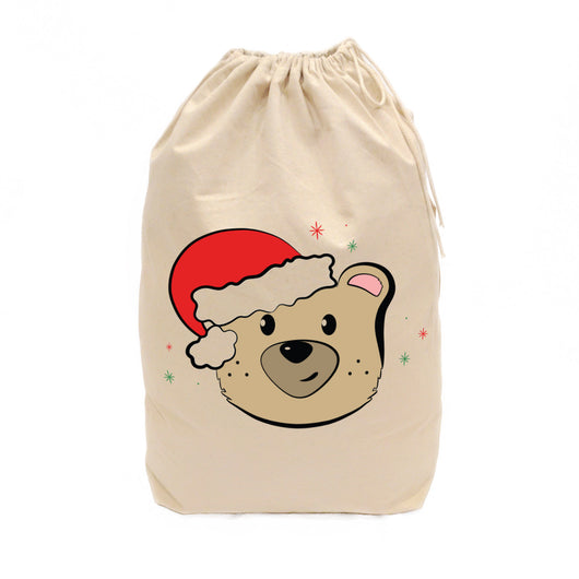 Baby Bear Cotton Canvas Christmas Santa Sack - The Cotton and Canvas Co.