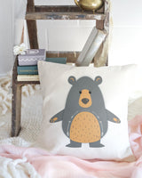 Bear Baby Cotton Canvas Pillow Cover - The Cotton and Canvas Co.