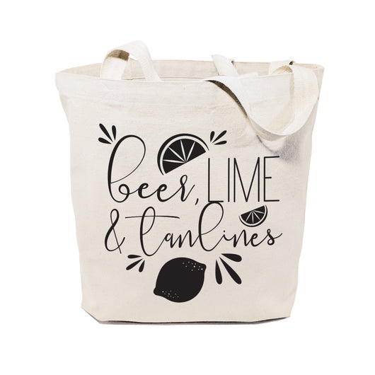 Beer, Lime and Tan Lines Cotton Canvas Tote Bag - The Cotton and Canvas Co.