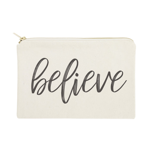 The Cotton and Canvas Co. Believe Cotton Canvas Cosmetic Bag