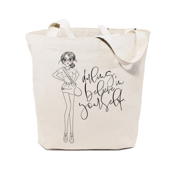 The Cotton and Canvas Co. Darling, Believe in Yourself Cotton Canvas Tote Bag