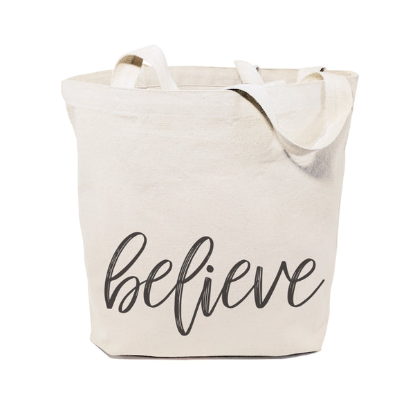 The Cotton and Canvas Co. Believe Gym Cotton Canvas Tote Bag
