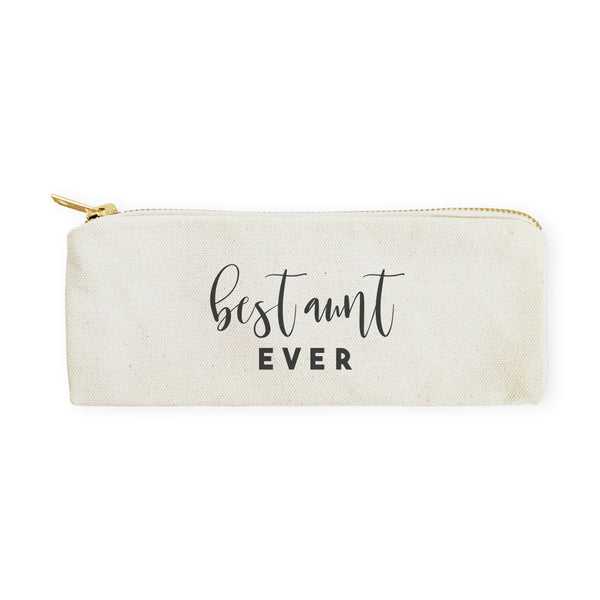 The Cotton and Canvas Co. Best Aunt Ever Cotton Canvas Pencil Case and Travel Pouch