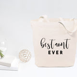 Best Aunt Ever Cotton Canvas Tote Bag - The Cotton and Canvas Co.
