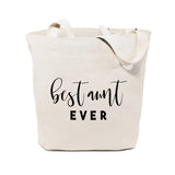 Best Aunt Ever Cotton Canvas Tote Bag - The Cotton and Canvas Co.