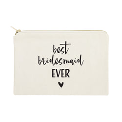 Best Bridesmaid Ever Cotton Canvas Cosmetic Bag - The Cotton and Canvas Co.