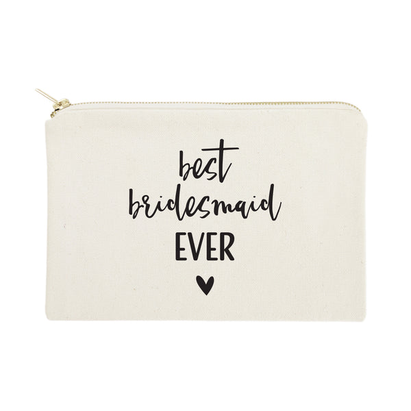 The Cotton and Canvas Co. Best Bridesmaid Ever Cotton Canvas Cosmetic Bag