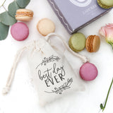 Best Day Ever Cotton Canvas Wedding Favor Bags, 6-Pack - The Cotton and Canvas Co.
