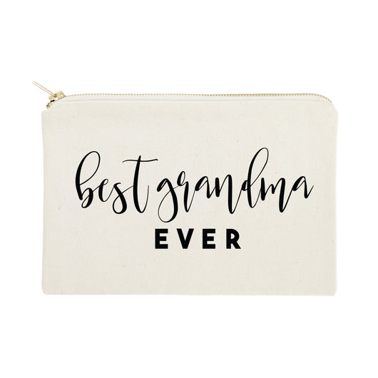 Best Grandma Ever Cotton Canvas Cosmetic Bag - The Cotton and Canvas Co.