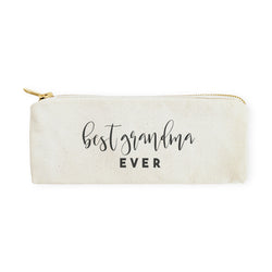 Best Grandma Ever Cotton Canvas Pencil Case and Travel Pouch - The Cotton and Canvas Co.