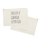 Modern Best Mom Ever Cotton Canvas Cosmetic Bag - The Cotton and Canvas Co.