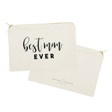 Best Mom Ever Cotton Canvas Cosmetic Bag - The Cotton and Canvas Co.