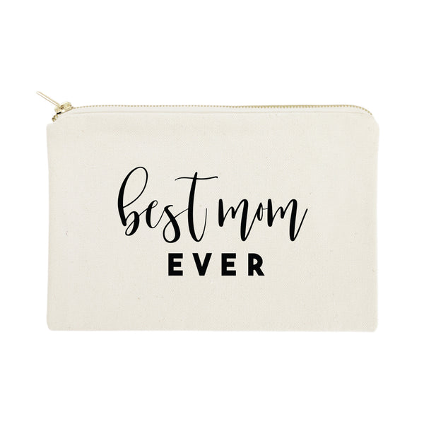The Cotton and Canvas Co. Best Mom Ever Cotton Canvas Cosmetic Bag