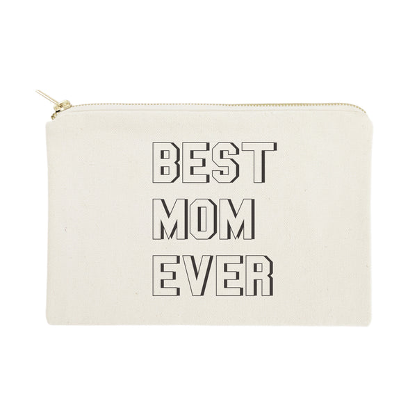 The Cotton and Canvas Co. Modern Best Mom Ever Cotton Canvas Cosmetic Bag