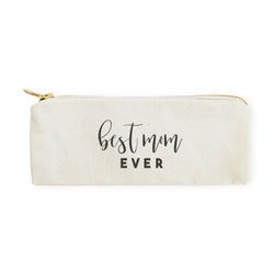 Best Mom Ever Cotton Canvas Pencil Case and Travel Pouch - The Cotton and Canvas Co.