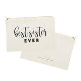 Best Sister Ever Cotton Canvas Cosmetic Bag - The Cotton and Canvas Co.