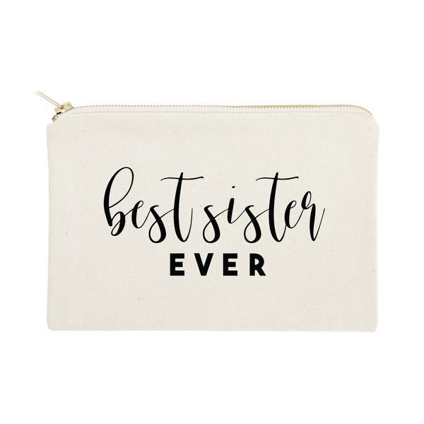 The Cotton and Canvas Co. Best Sister Ever Cotton Canvas Cosmetic Bag