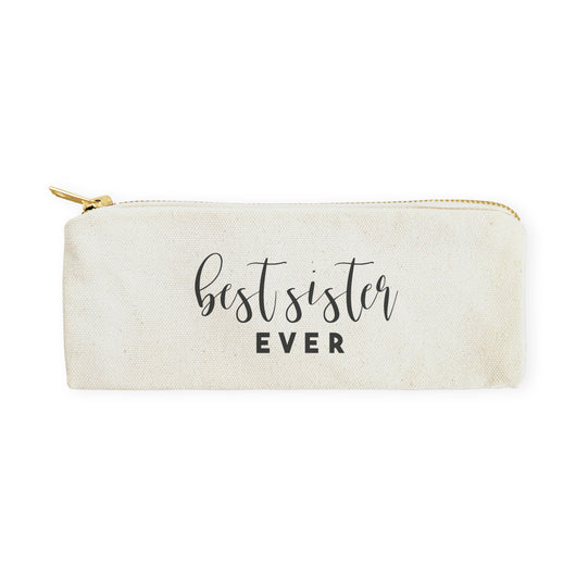 Best Sister Ever Cotton Canvas Pencil Case and Travel Pouch - The Cotton and Canvas Co.