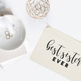 Best Sister Ever Cotton Canvas Cosmetic Bag - The Cotton and Canvas Co.
