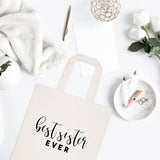Best Sister Ever Cotton Canvas Tote Bag - The Cotton and Canvas Co.