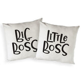Big Boss and Little Boss Cotton Canvas Pillow Covers, 2-Pack - The Cotton and Canvas Co.